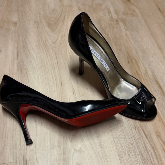 lucianopadovan Shoes - Luciano Padovan Black Peep Toe Heels